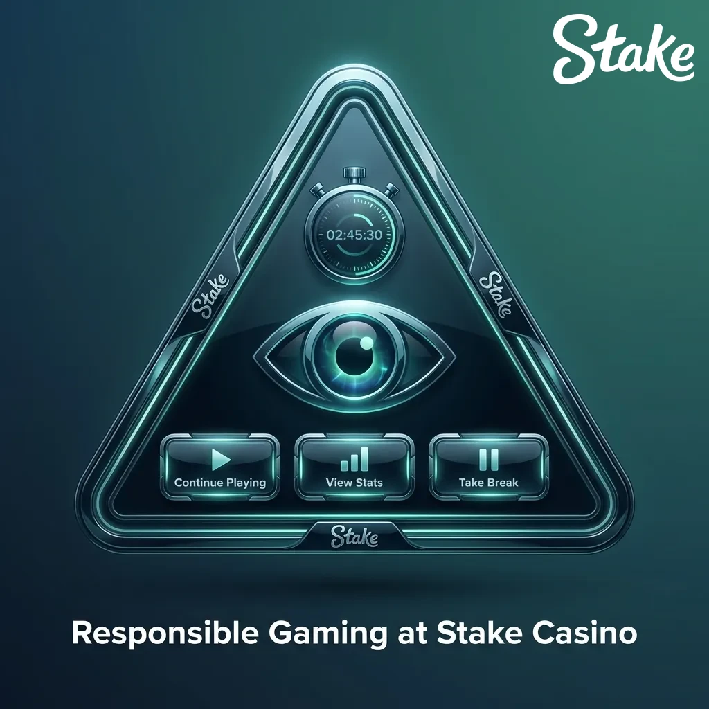 Stake Casino responsible gaming tools interface showing deposit limits, time reminders, and self-exclusion options